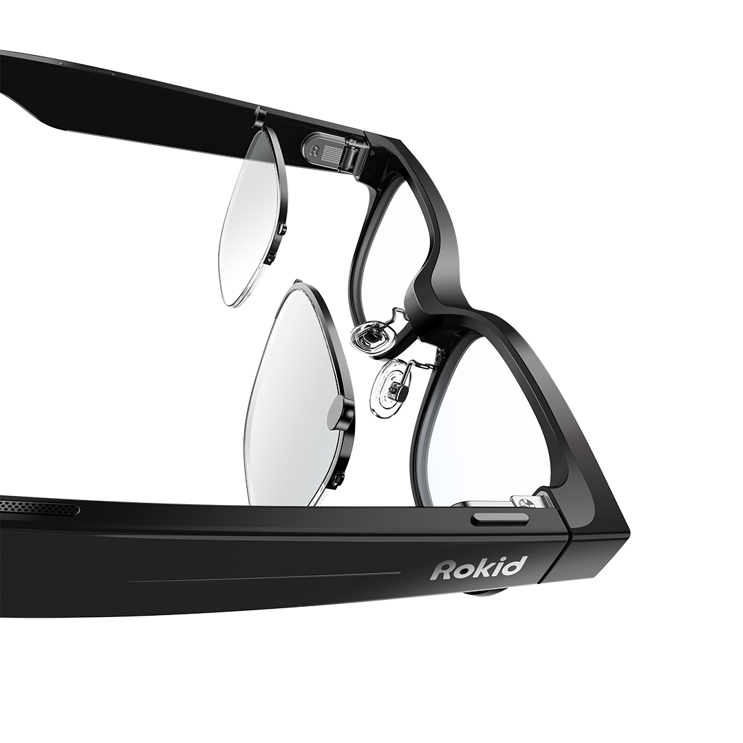 Rokid AI Glasses — detail showing optical component